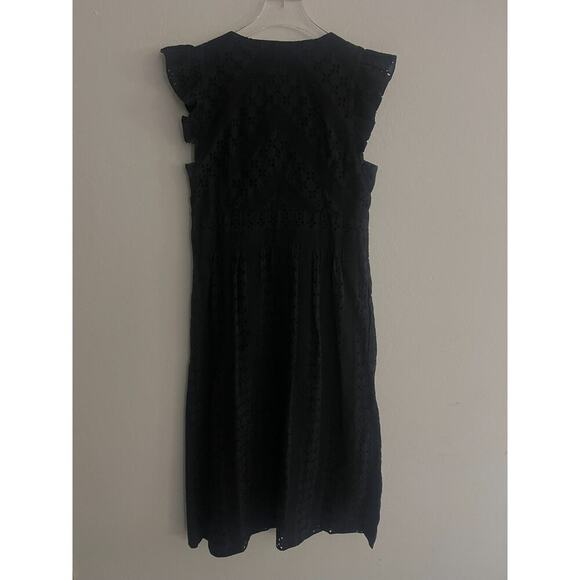 J Crew Dress 6 Ruffle Cotton Eyelet Button Front Midi Cotton Lined Preppy - Picture 8 of 9